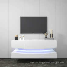 Floating Wall Mounted TV Stand with LED Lights